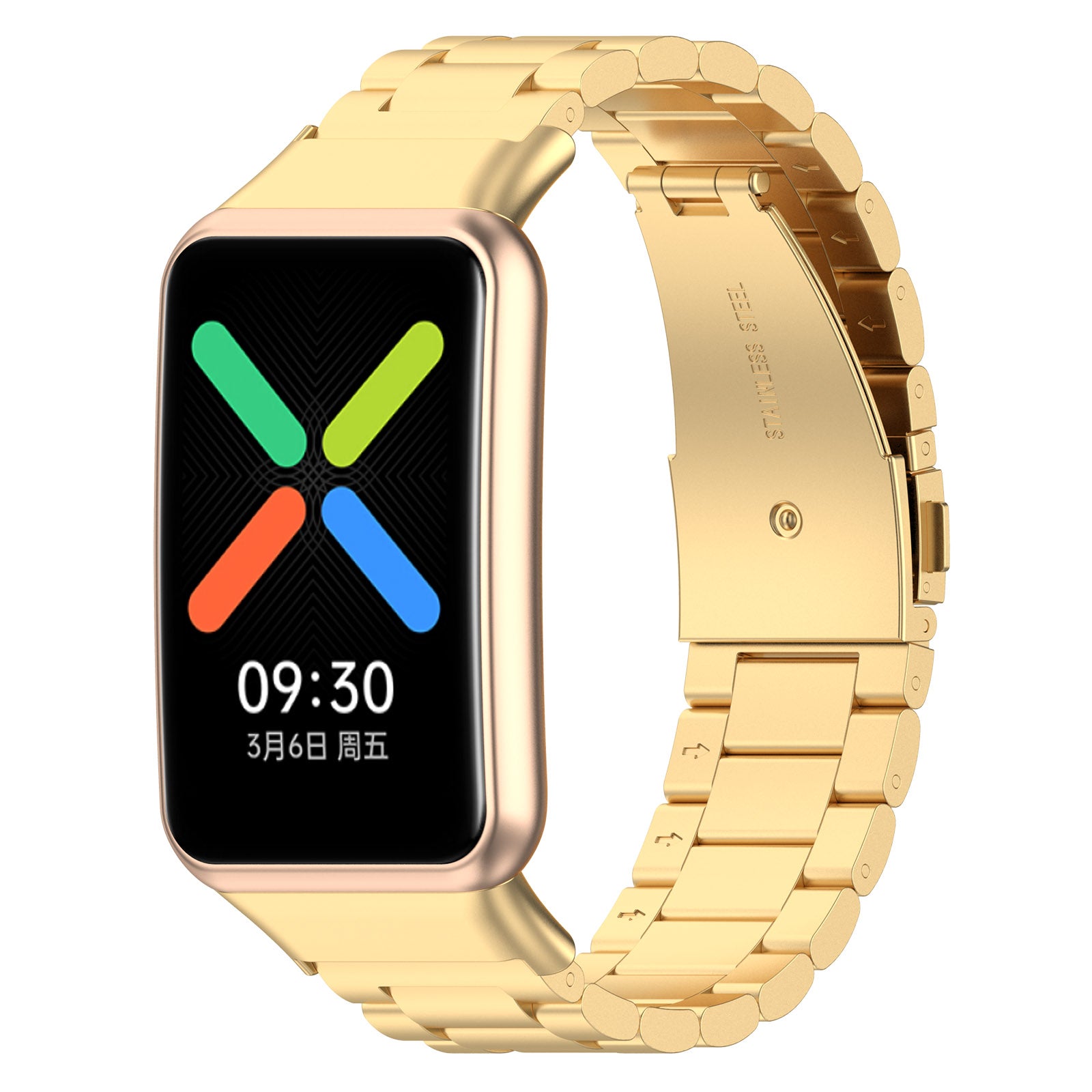For Oppo Watch Free 3 Beads Stainless Steel Smart Watch Band Replacement Wrist Strap For Oppo Watch Free 3 Beads Stainless Steel Smart Watch Band Replacement Wrist Strap
